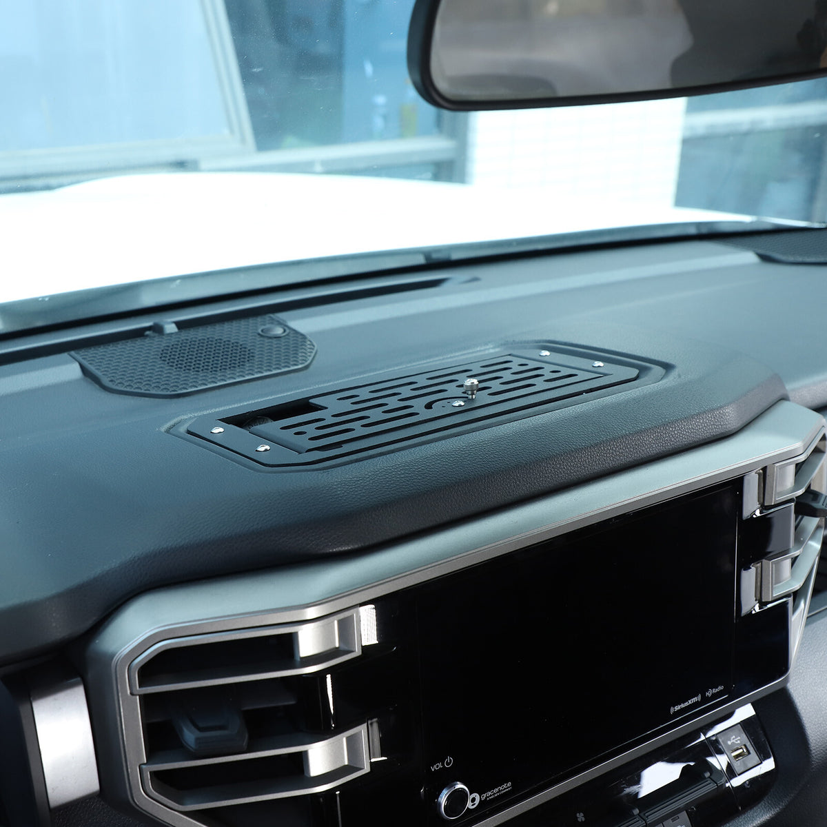 Black Alloy Dashboard Storage Box Interior Trim Cover For Toyota Tundra 22-26 4