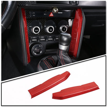 Red Carbon Fiber Center Control Side Panel Trim For Subaru BRZ Scion FR-S 12-20 1