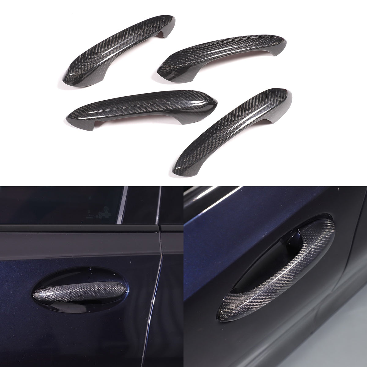 Real Carbon Fiber Exterior Outer Door Handle Trim For BMW 3 Series G20 20-22 21