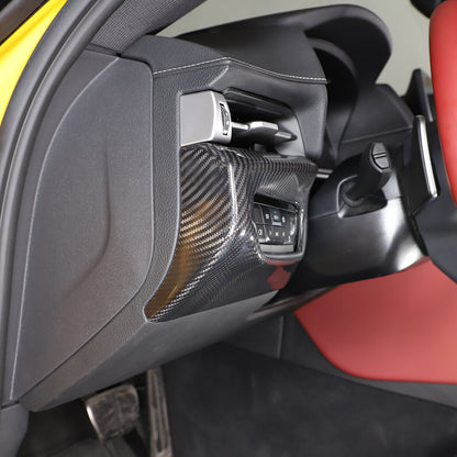 Real Carbon Headlight Switch Button Panel Trim For Toyota Supra A90 19-24 US 5
