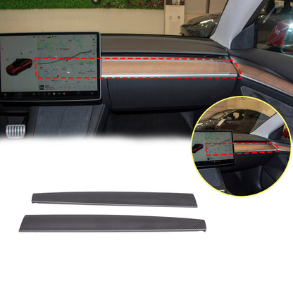 Matte Real Carbon Fiber Dashboard Panel Cover Trim For Tesla Model Y 3 2016-2022 12