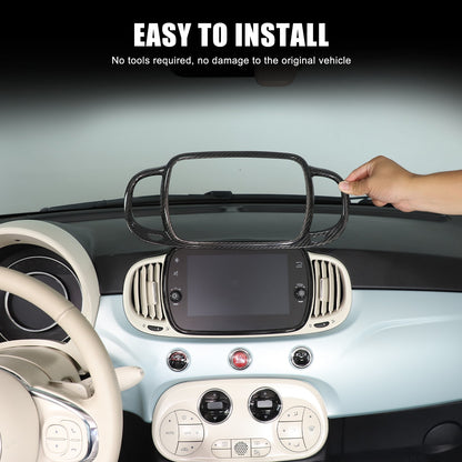 Real Carbon Fiber Center Air Vent Trim For Fiat 500/Abarth 595 695 21-23 US 10