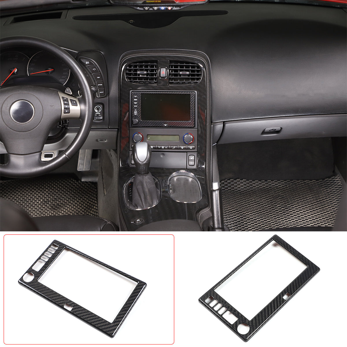 Real Carbon Fiber Center Navigation Screen Trim Cover For Corvette C6 2005-13 16