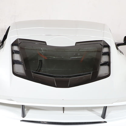 Perforated Rear Hood Vent Inserts for 2020-2026 C8 Corvette Brushed Stainless 8