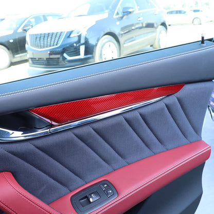 Red Carbon Fiber Inner Door Panel Trim Cover Strip For Maserati Ghibli 2014-2021 9