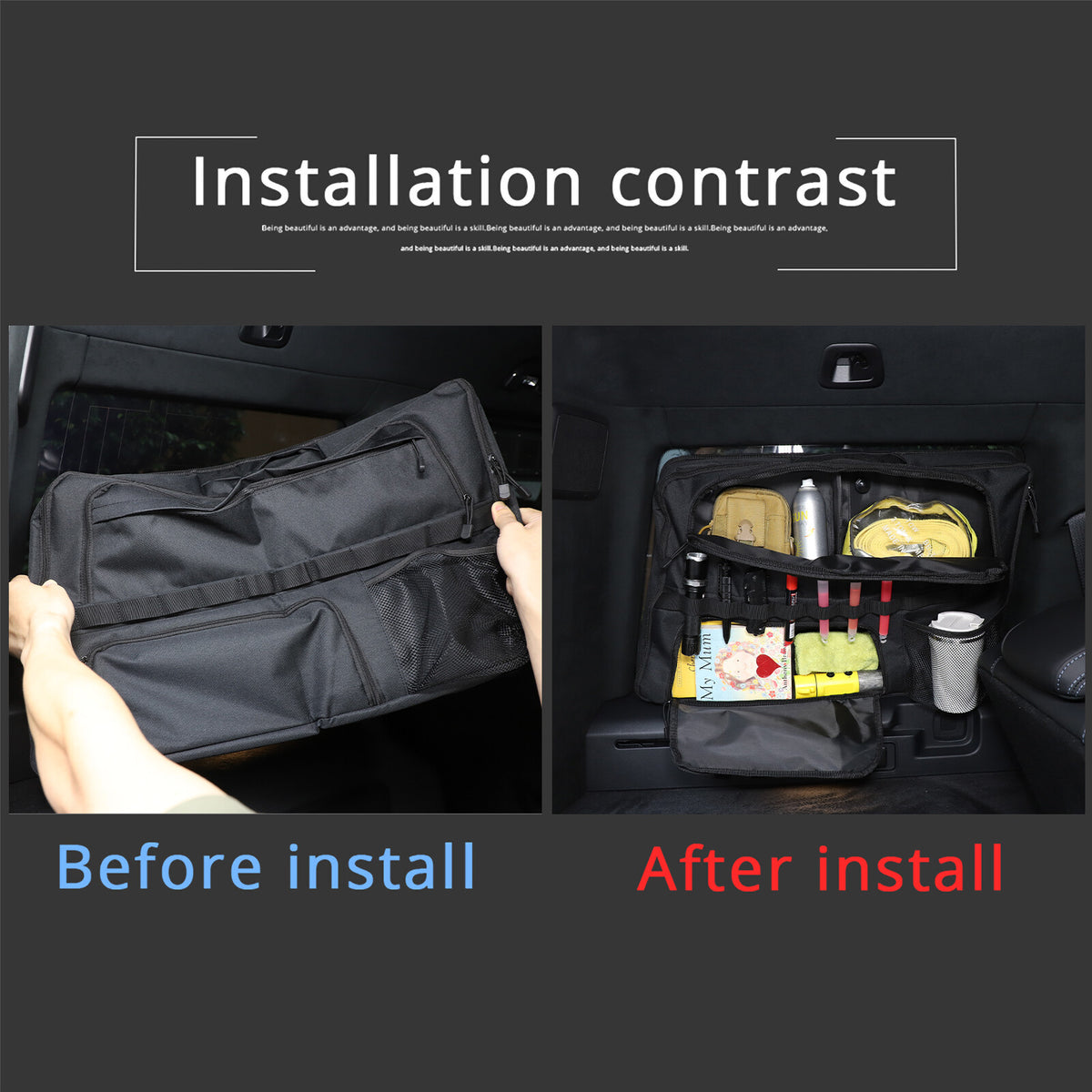 Car Trunk Left Side Window Storage Bag For Mercedes Benz G-Class 2019-23 13
