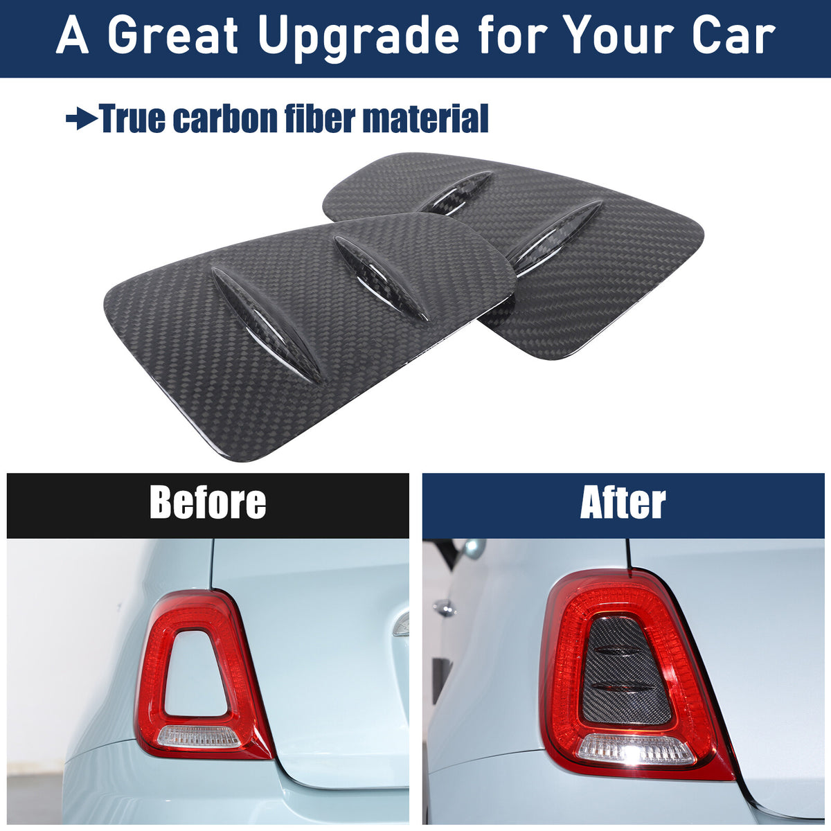 Real Carbon Fiber Rear Taillight Panel Trim For Fiat 500 Abarth 595 695 2016+ 23