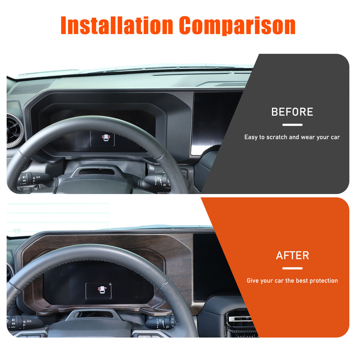 Wood Grain Dashboard Instrument Trim For Toyota Land Cruiser Prado LC250 24+ 15