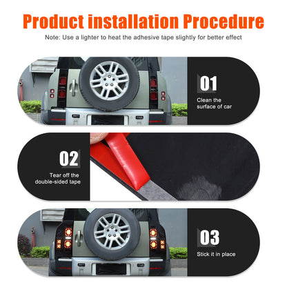 Mesh Piano Black ABS Taillight Protection Trim For LR Defender L663 2020-2025 US 5