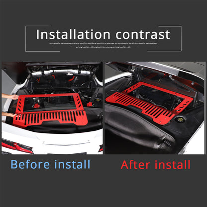 Red Alloy Engine Bay Panel Cover Trim Fit For Corvette C8 2020-26 6