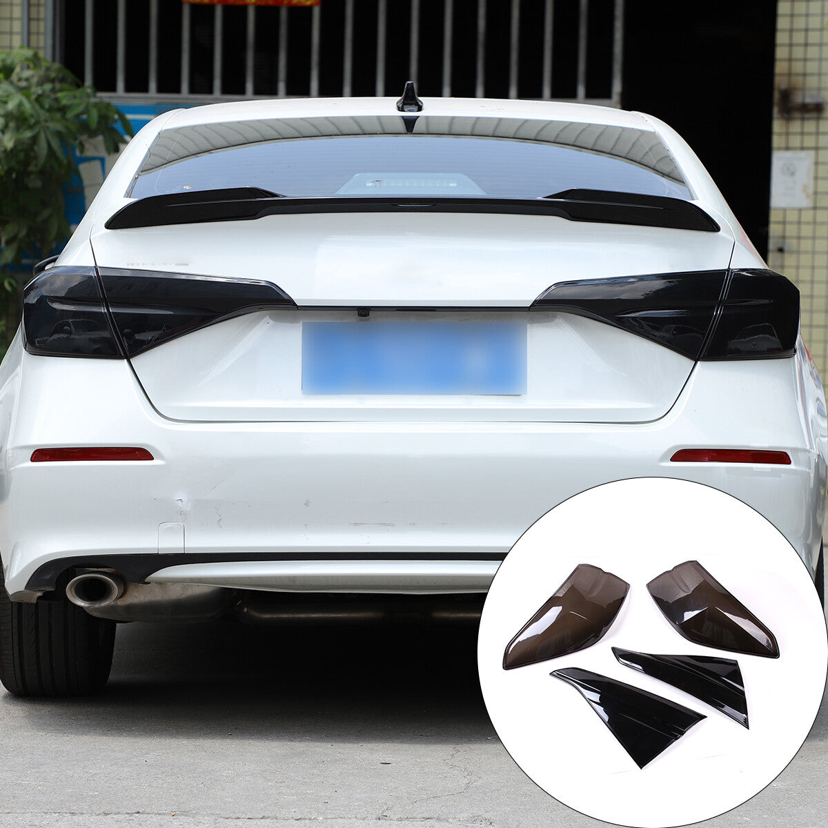 Smoked Blackout Tail Light Lamp Cover Overlay Trim For Honda Civic Sedan 2022+ 9
