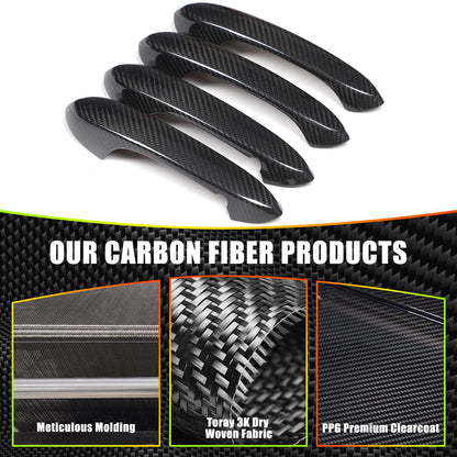Real Carbon Fiber Outer Door Handle Protector Cover For BMW 5 Series 2022 17