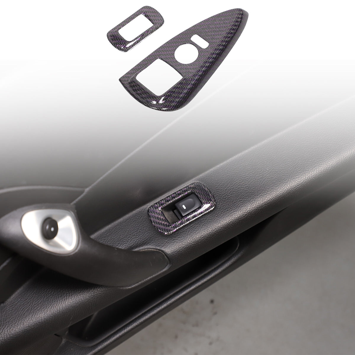 Real Carbon Fiber Window Lift Switch Button Trim Frame For Corvette C6 2005-2013 2