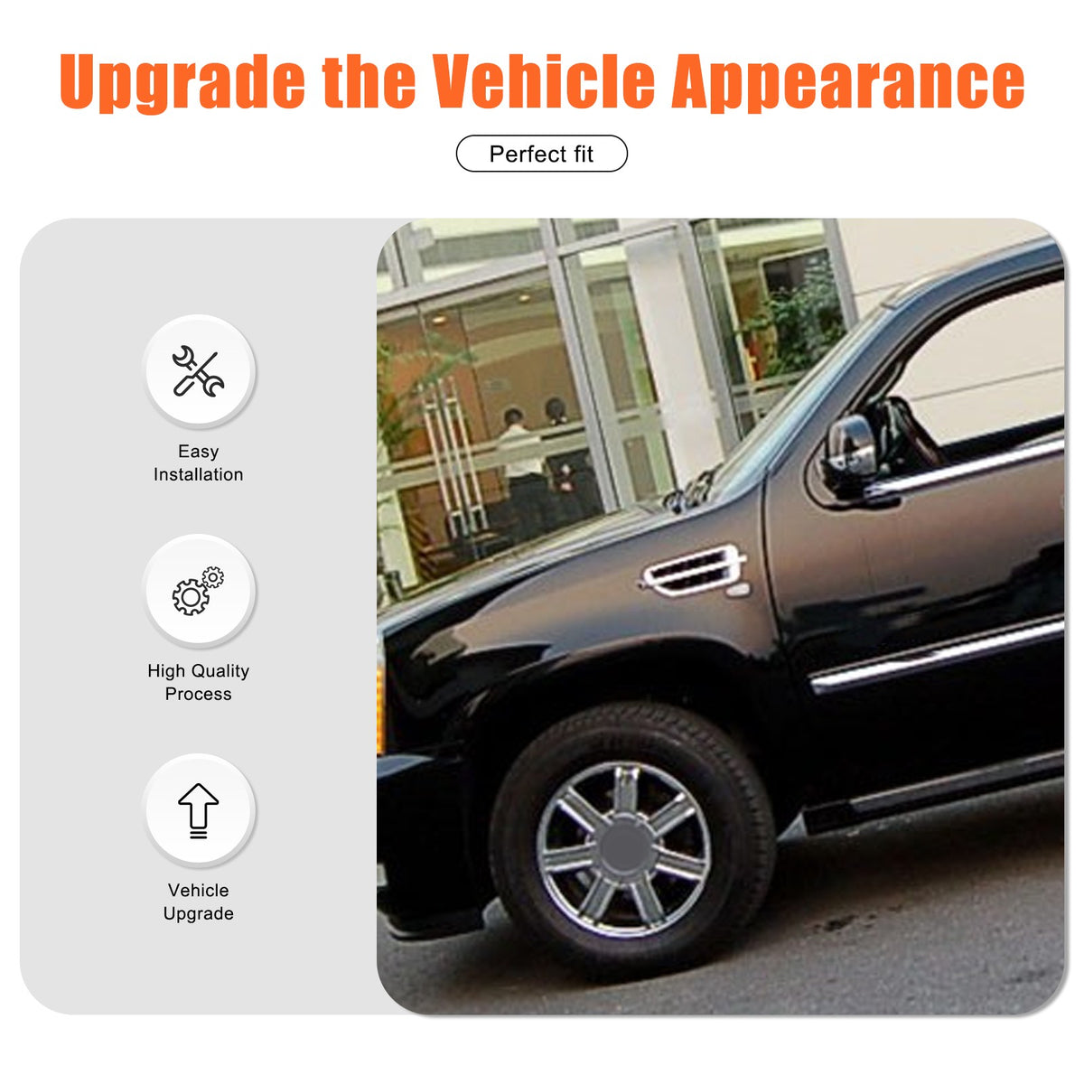 Sport Red ABS Side Fender Trim Cover For Cadillac Escalade 2007-2014 19