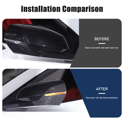 Honeycomb Carbon Fiber Rearview Mirror Base Cover Trim For Corvette C8 2020-2026 8