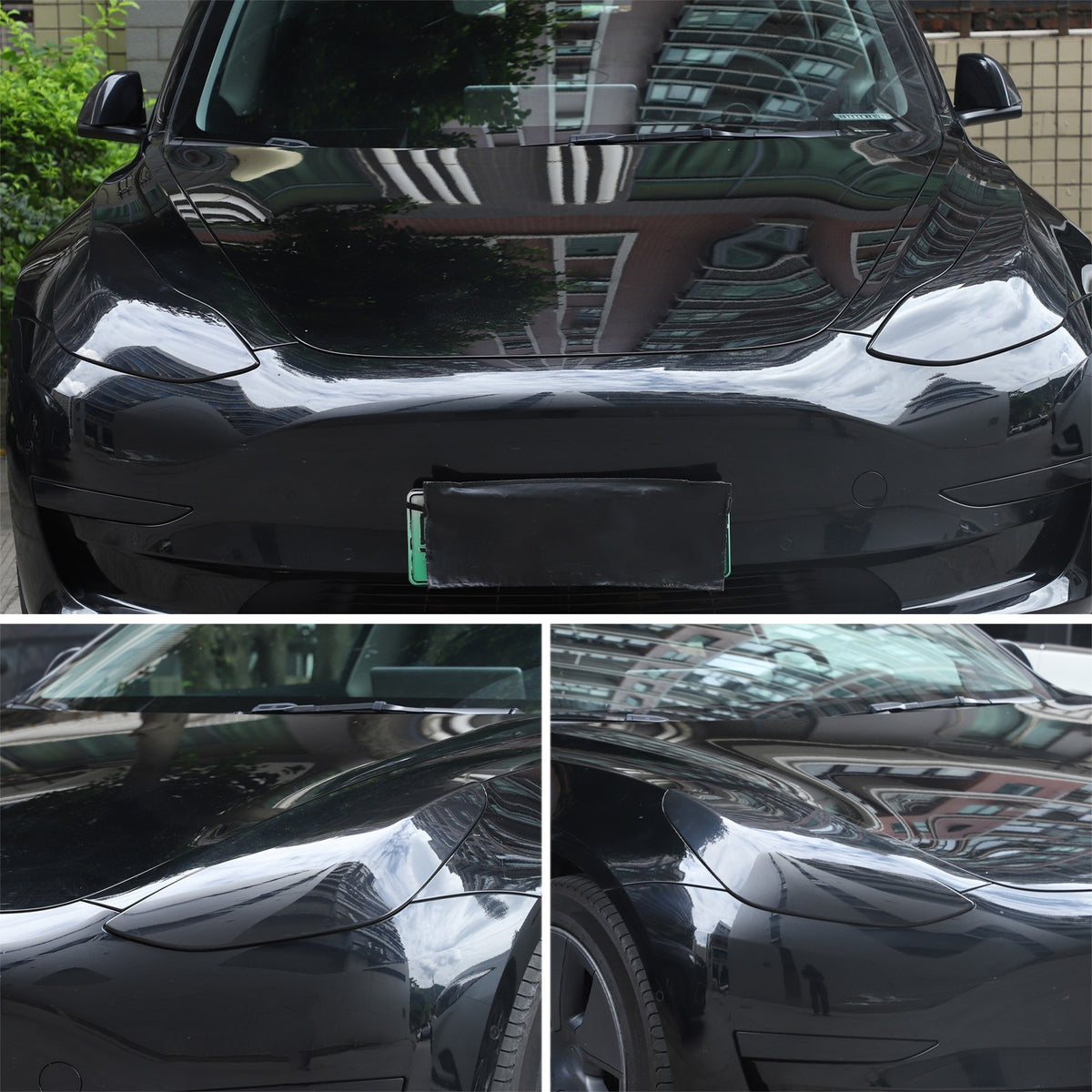 Transparent Gray Smoked Front Headlight Trim Cover For Tesla Model 3/Y 17-22 US 5