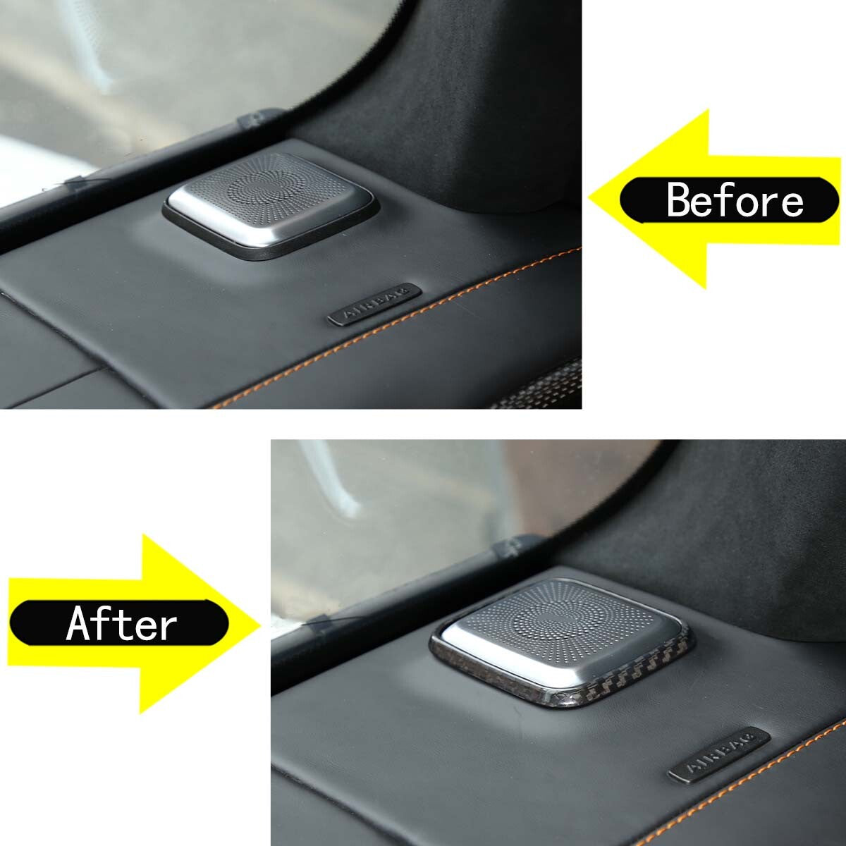 Carbon Fiber Dashboard Speaker Frame Trim For Mercedes Benz G Class 19-20 7