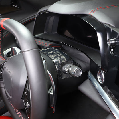 Forged Real Carbon fiber Steering Wheel Base Trim Cover For Corvette C8 Z06 20+ 8