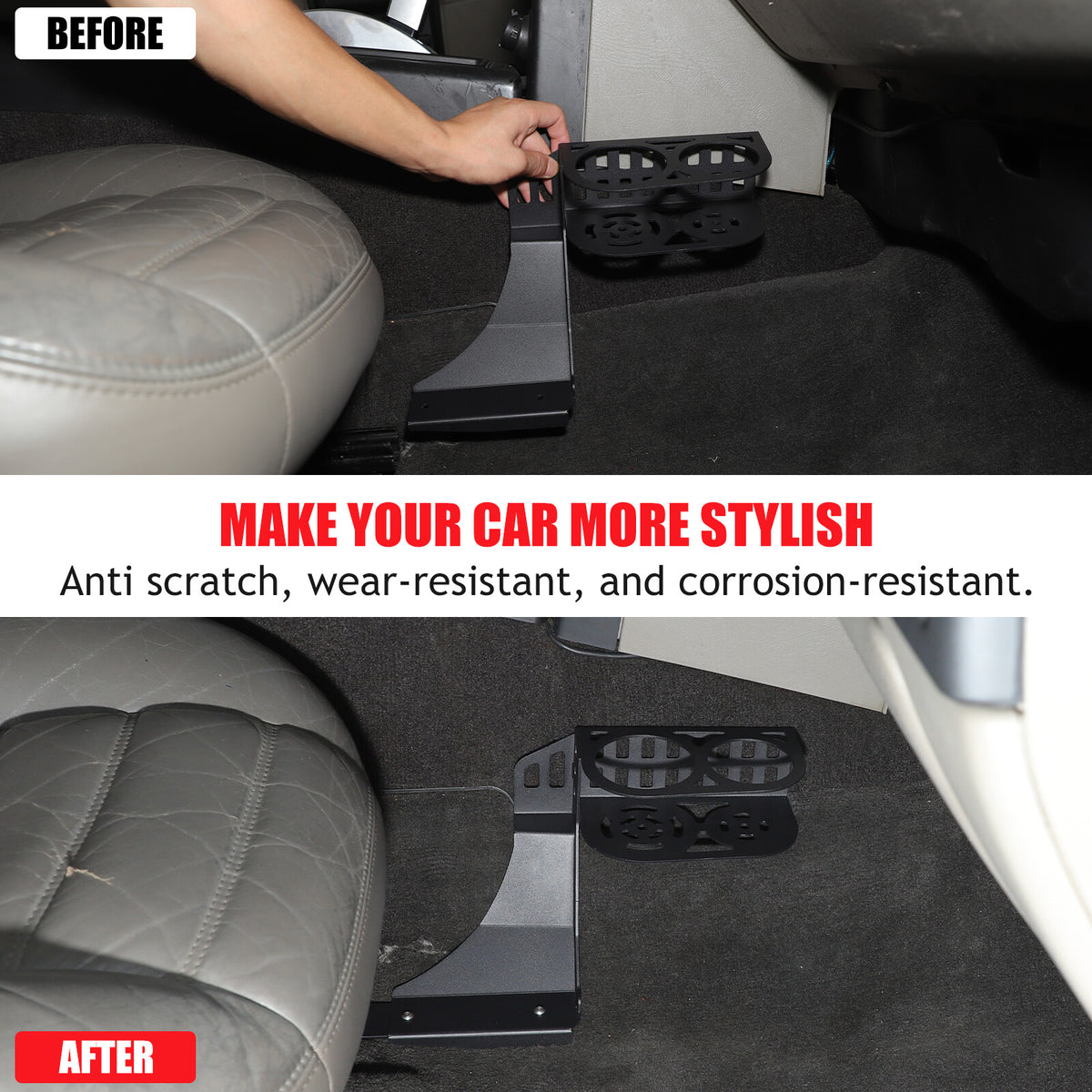 Black Aluminum Passenger Side Seat Cup Holder Bracket For Hummer H2 2003-2009 5