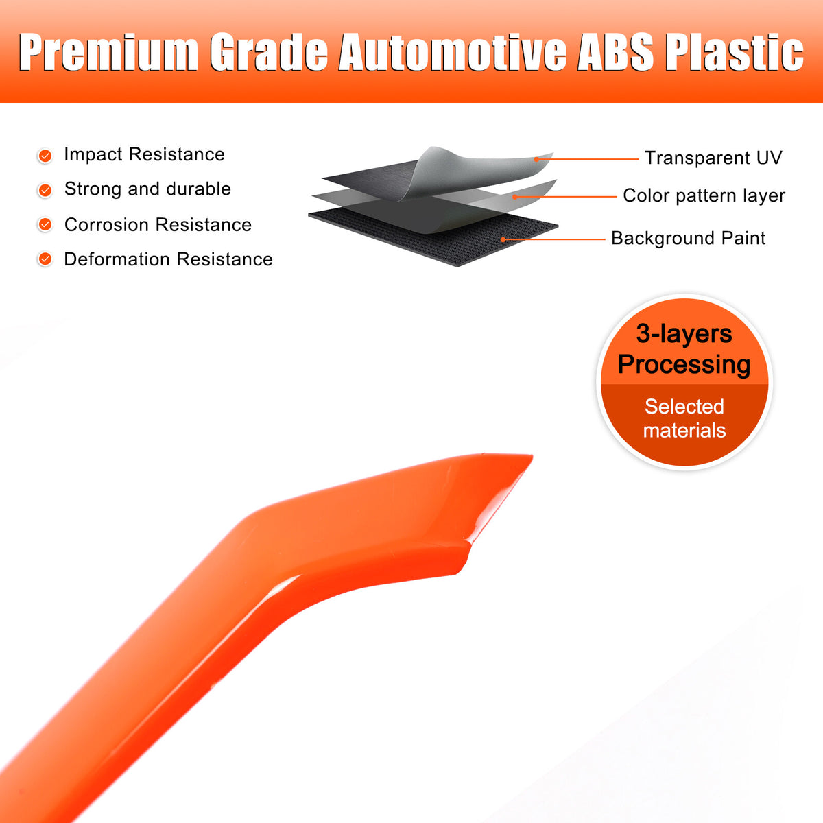 Orange ABS Interior Inner Door Panel Trim Strip For Toyota Tacoma 2024+ 19