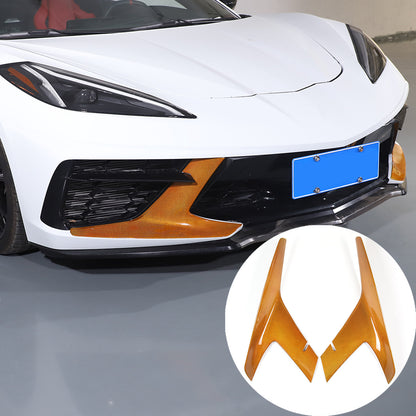 Yellow Carbon Fiber Front Bumper Grille Bezel Cover For Corvette C8 Z51 2020-26 17
