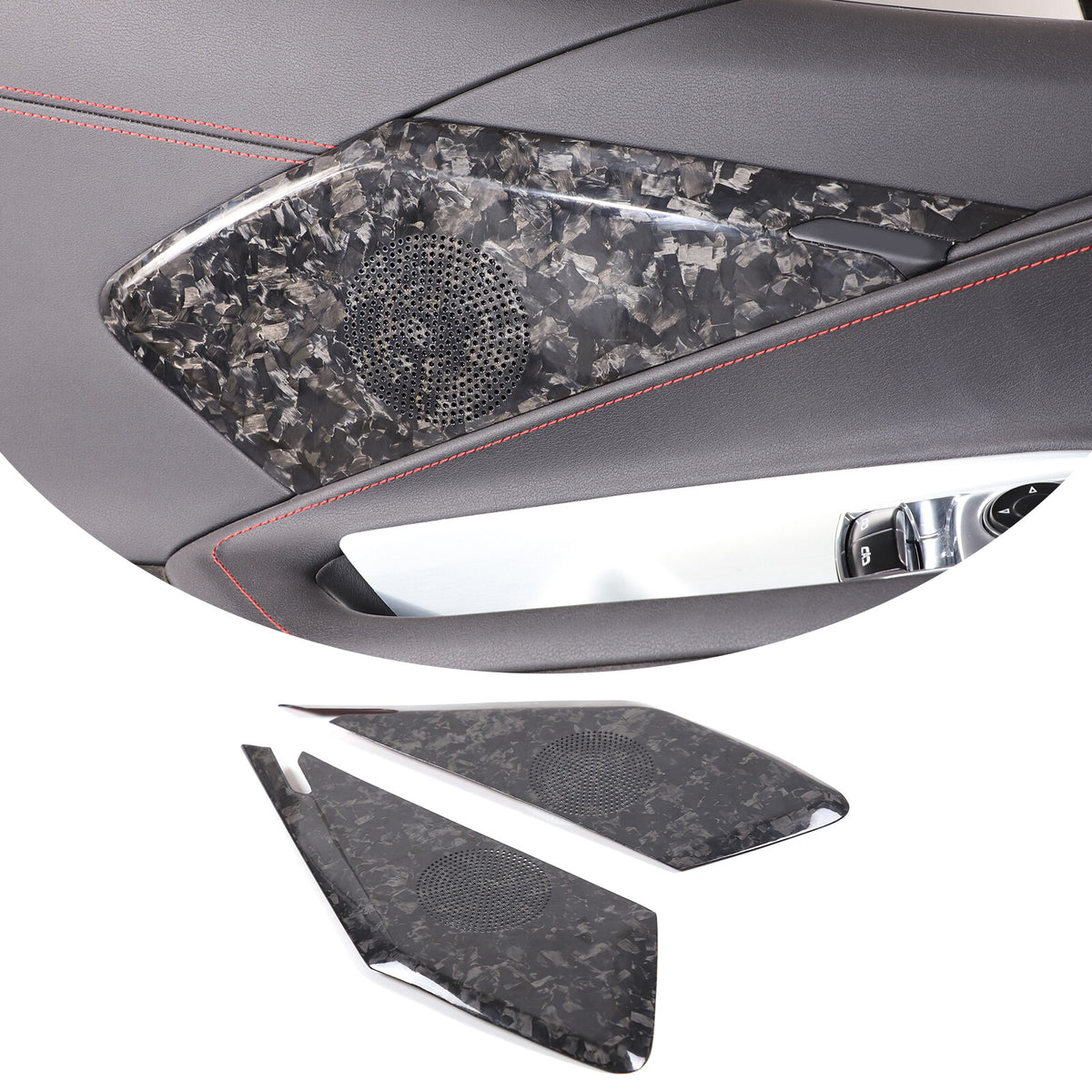 Forged Carbon Fiber Interior Door Speaker Cover For Corvette C8 Z51 Z06 1LT 20+ 4