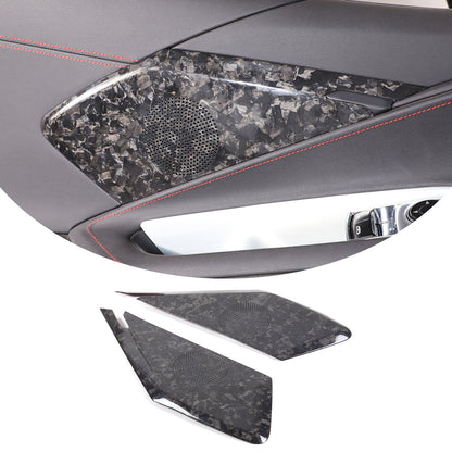 Forged Carbon Fiber Interior Door Speaker Cover For Corvette C8 Z51 Z06 1LT 20+ 4
