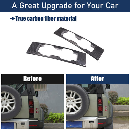 Real Carbon Fiber Rear Tail Light Panel Trim For Land Rover Defender L663 20-25 23
