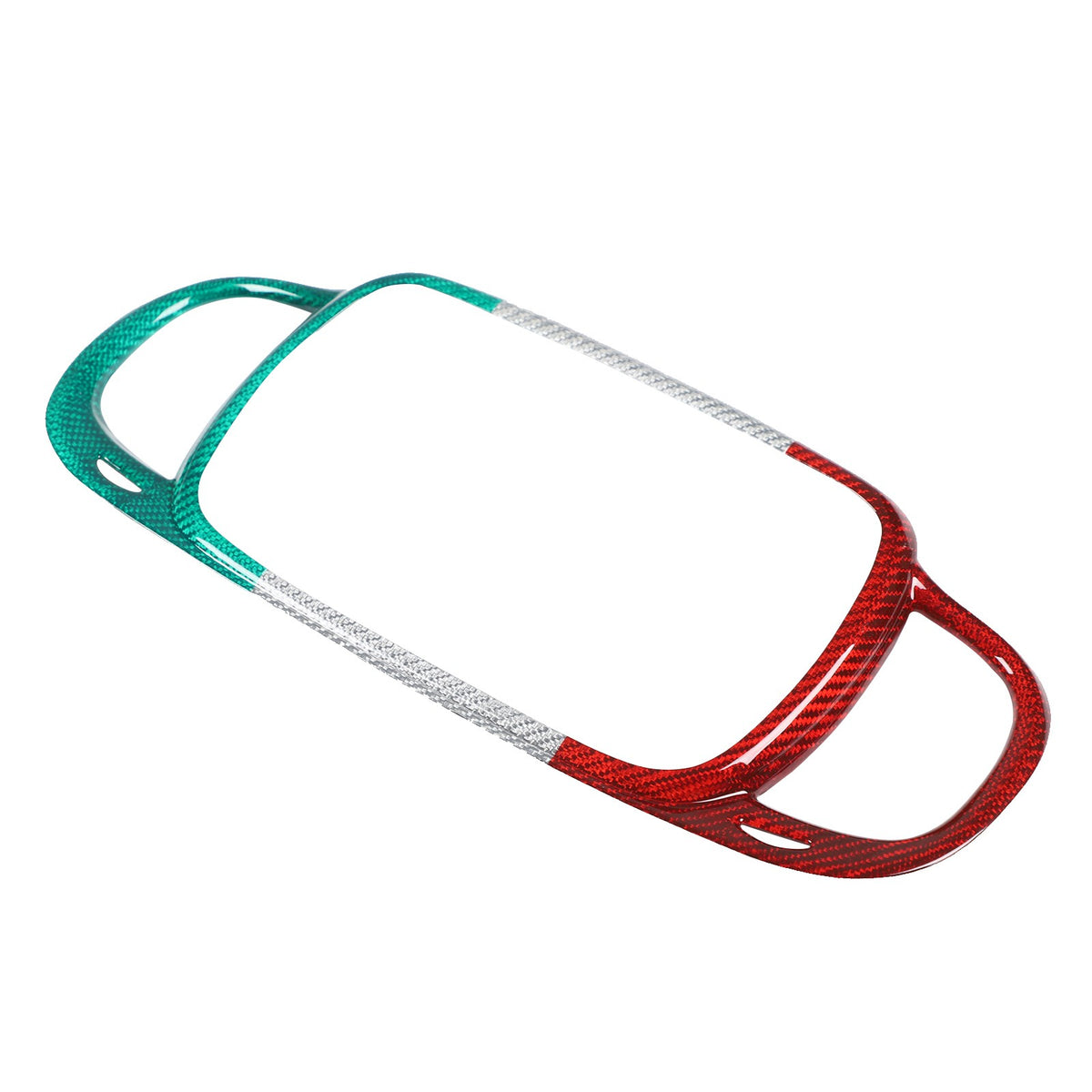 Tri-Color Real Carbon Fiber Dashboard Air Vent Trim For Fiat 500 312 2016+ 13