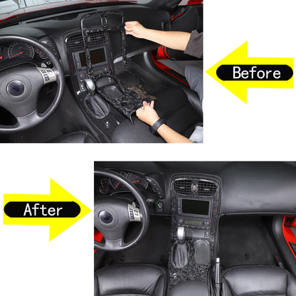 Forged Carbon Fiber Interior Full Center Console Trim Set For Corvette C6 05-13 11