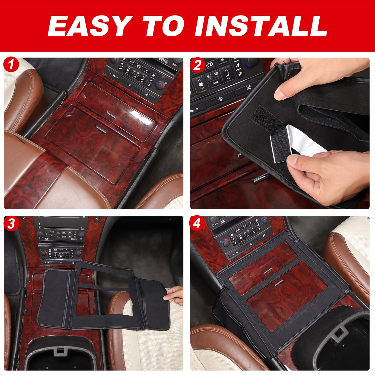 Suede Cloth Center Console Gear Shift Trim Cover For Cadillac Escalade 07-14 US 11