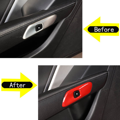 Red Interior Window Lift Door Handle Cover Trim Kit For Corvette C7 14-19 9
