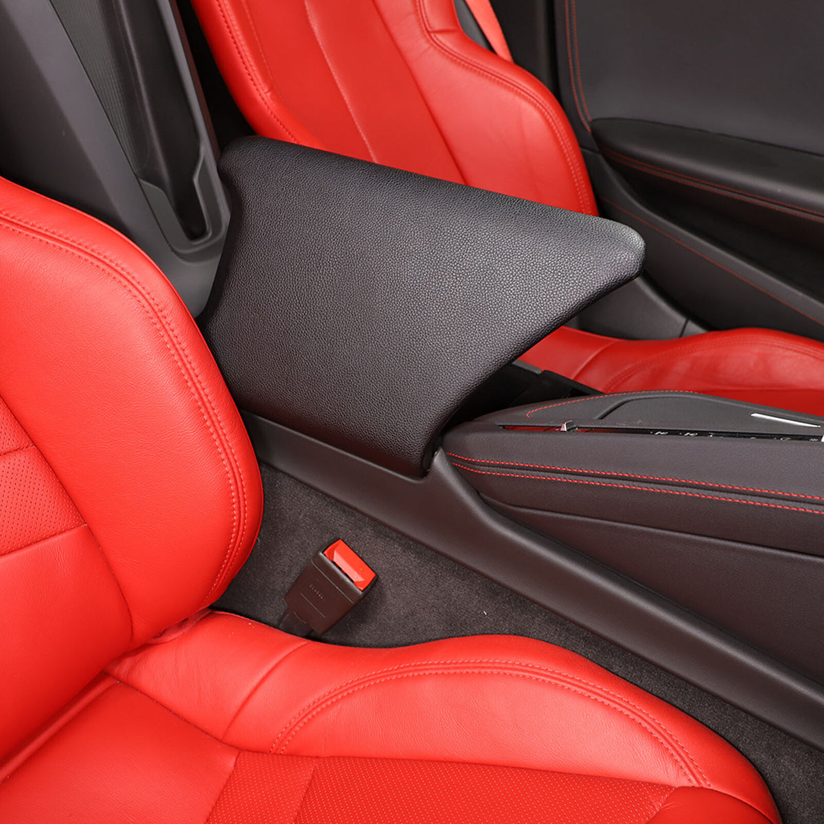 ABS & PU Leather Center Console Armrest Box Cover For Corvette C8 2020-26 4