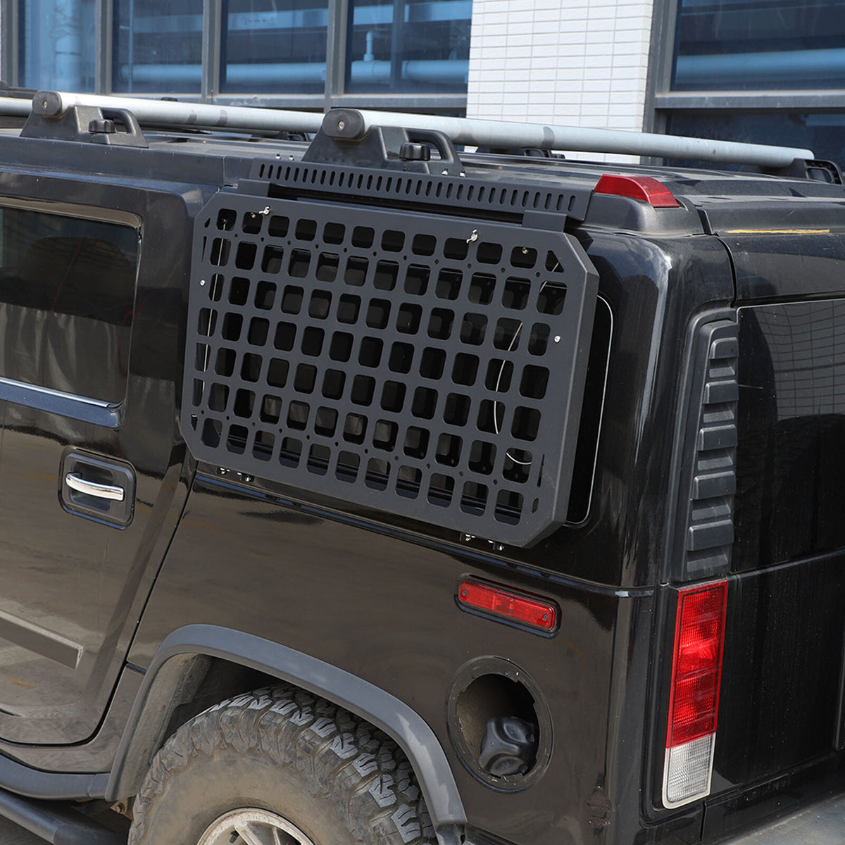 Alloy Rear Roof Climbing Ladder Rack Window Molle Panel For Hummer H2 2003-09 21