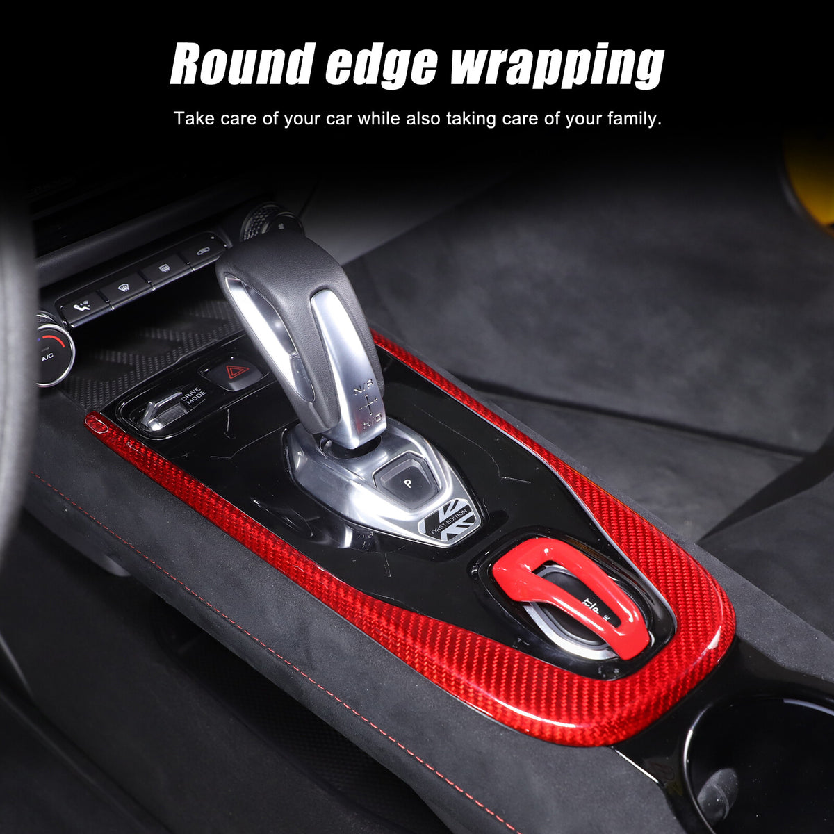 Red Real Carbon Fiber Interior Exterior Conosle Trim Cover For Lotus EMIRA 21-25 145