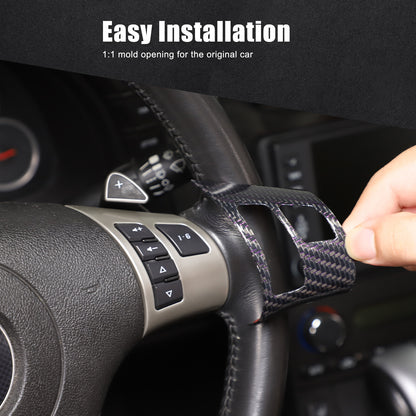 Real Carbon Fiber Steering Wheel Button Cover Trim For Corvette C6 2005-2013 7