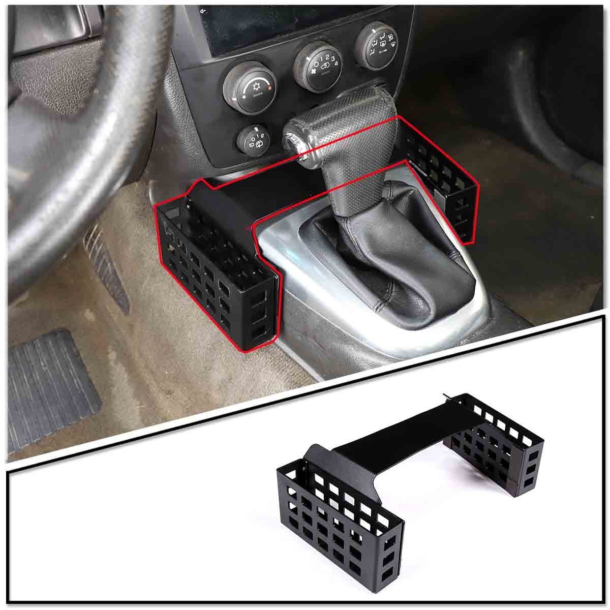 Black Interior Gear Shift Storage Box Two Baskets Trim For Hummer H3 05-07 1