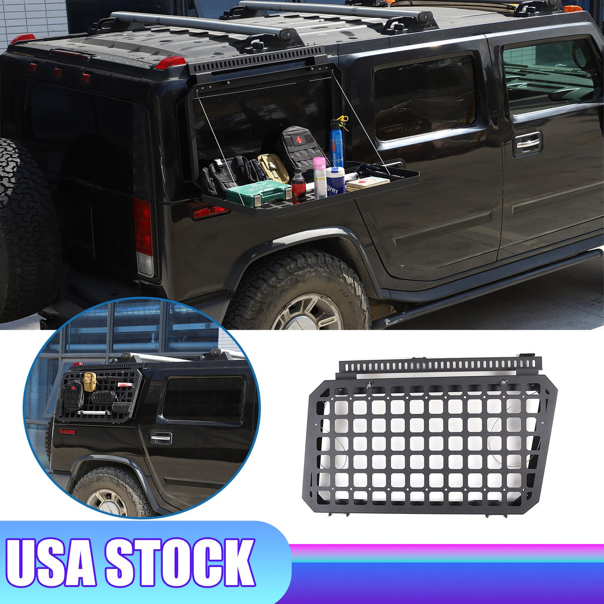 Rear Window Outer Right Side Molle Panel Foldable Table For Hummer H2 03-09 1