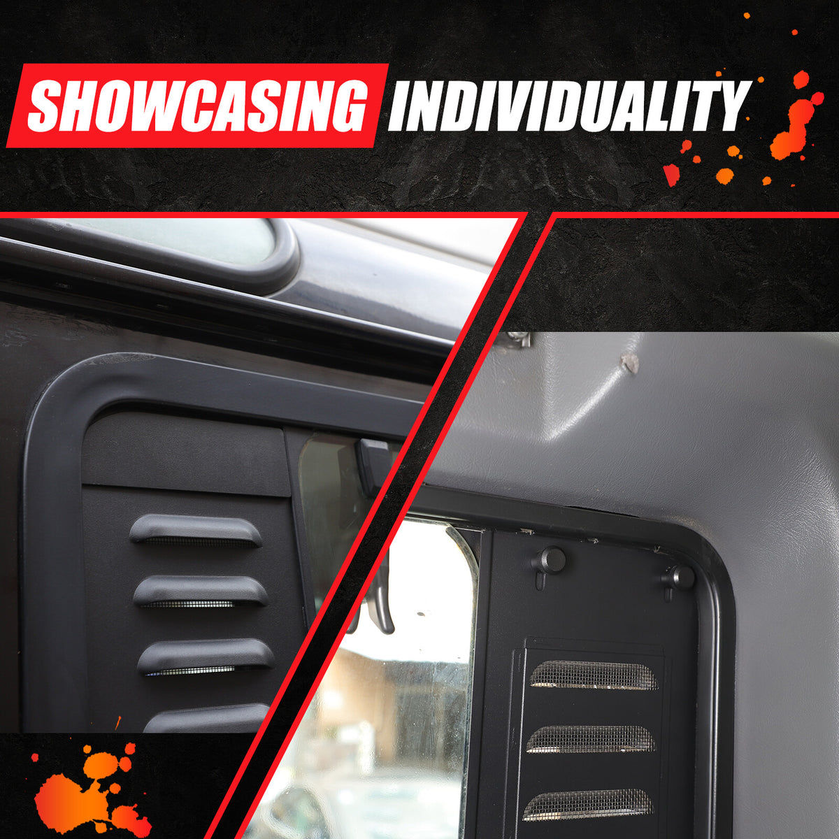 Rear Window Glass Louver Air Vent Panel Trim For LR Defender 110 L316 04-18 21
