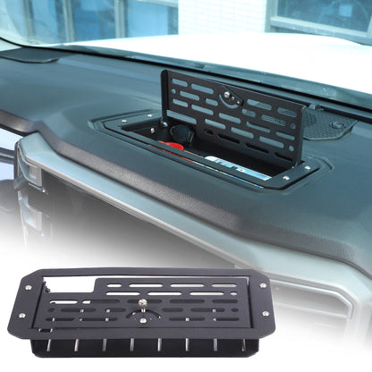 Black Alloy Dashboard Storage Box Interior Trim Cover For Toyota Tundra 22-26 9