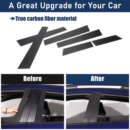 Real Carbon Fiber B-Pillar Panel Decal Trim For Subaru Crosstrek GU 2024+ 7