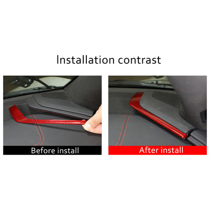 Red Real Carbon Fiber Center Side Instrument Trim For Corvette C8 20-25 US 7