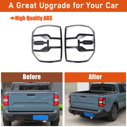 Matte Black Rear Taillight Trim Cover Bezel For Ford Maverick 2022-2024 US 3