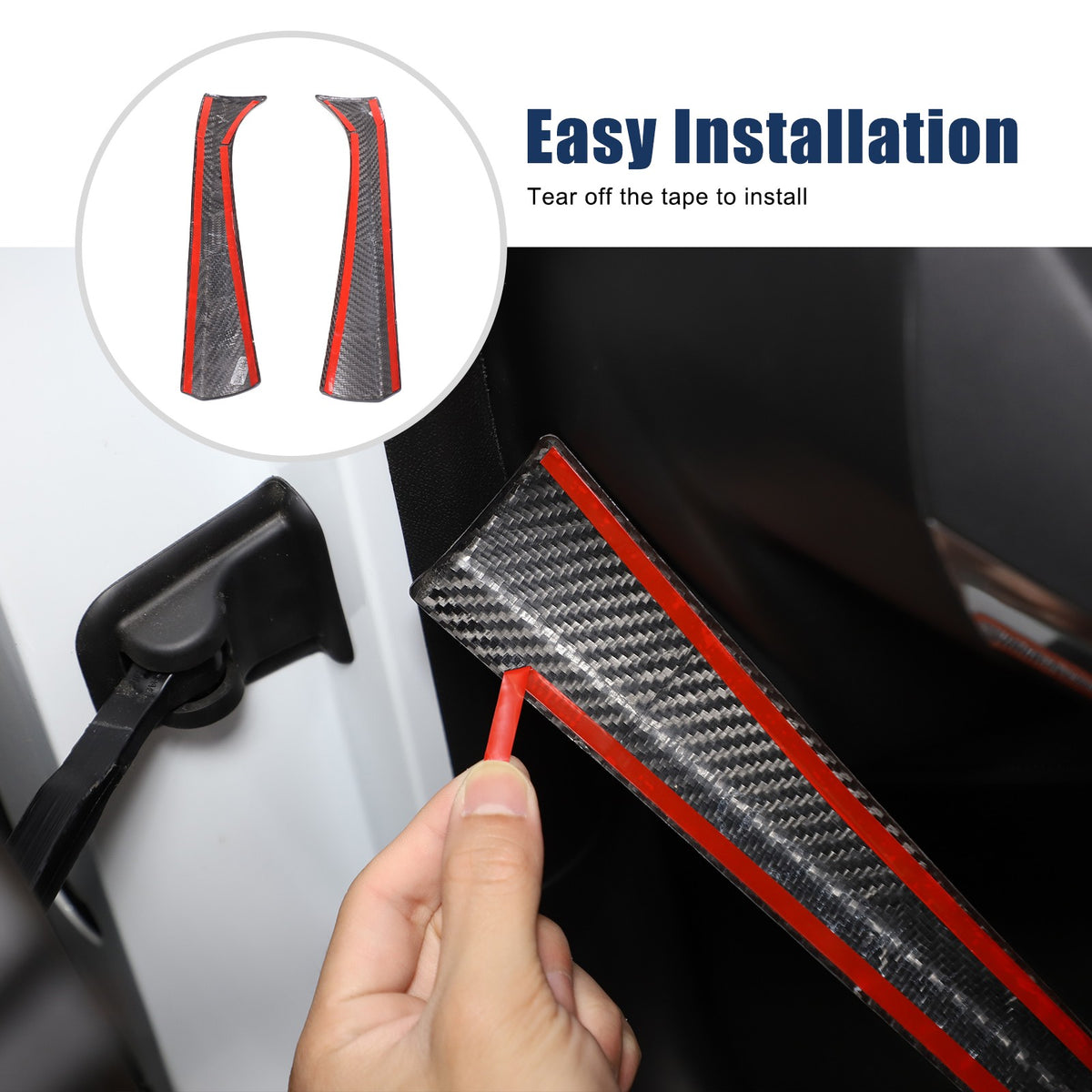 Real Carbon Fiber Inner Interior Door Pillar Trim For Corvette C8 2020+ 9