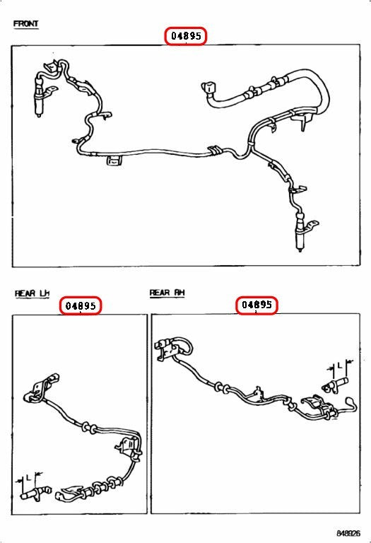 Toyota OEM Left Rear ABS Sensor 04895-60090 for Land Cruiser 3
