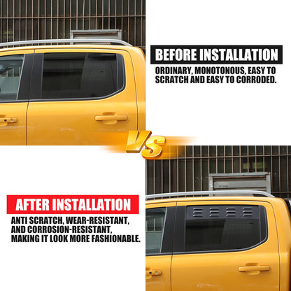 Aluminum Rear Door Window Louver Air Vent Panel Trim For Ford Ranger T9 2023+ 2