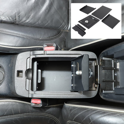 Steel Center Console Safe GUN Storage Lock Box W/ Tray For Hummer H3 2005-2009 13