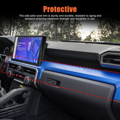Blue ABS Console Center Dashboard Cover Trim For Toyota Tacoma SR SR5 2024-2025 18