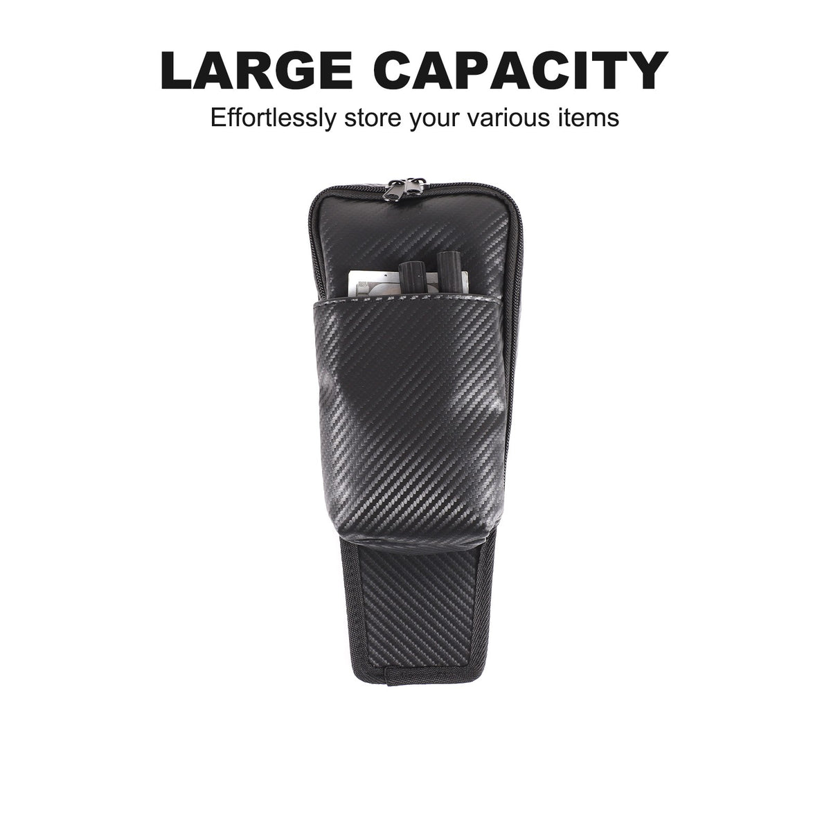 Carbon Fiber Pattern Rear Seat Center Storage Bag For Corvette C8 2020+ 14