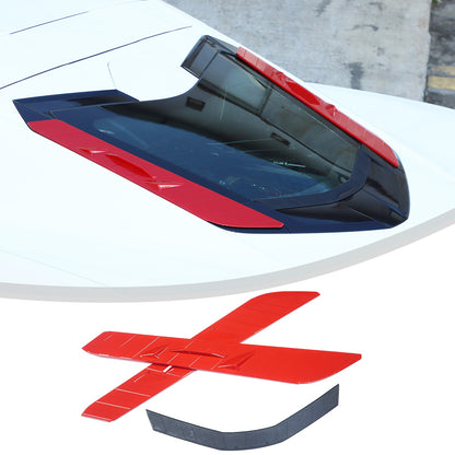 ABS Sport Red Rear Hood Wash Waterproof Cover For Corvette C8 2020+ 5